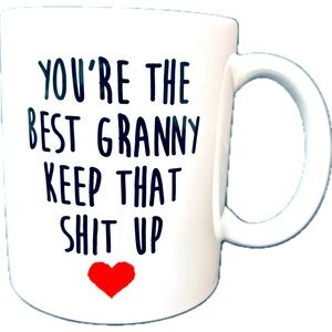 Fun White Ceramic Granny Mug